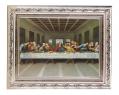  DAVINCI - THE LAST SUPPER IN A FINE DETAILED SCROLL CARVINGS ANTIQUE SILVER FRAME 
